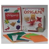 Two Origami books, and a few sheets of paper