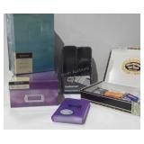 Storage and art supply items: two memory boxes,