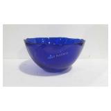 Colbolt blue bowl with swirl pattern,  10 inch