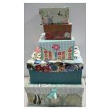 Group of 5 decorative gift or storage boxes,