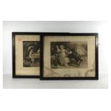 Two early girls with the pets prints, both framed