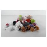 Small storage bin of lion brands fun fur yarn