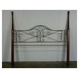 King size headboard, wood and metal