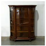 Bow front, wide china cabinet with curved side
