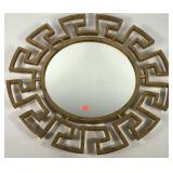 Mirror, round metal framed, this piece is very