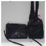 Two black leather bags