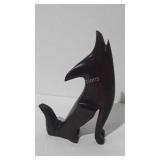 Rose wood hand carved wolf, 6.5 inches tall