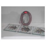 Two glass panels decor pieces