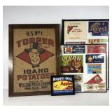 Framed Advertising,  Topper potato sack, 25x35,