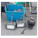 Lighting Fixtures Lot. One old Railroad Signal