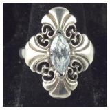 Sterling silver and clear stone ring size 6.5