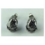 Skull earrings, stainless steel