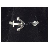 Size 7 Sterling silver anchor ring