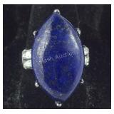 Size 8, lapis lazuli ring stainless steel