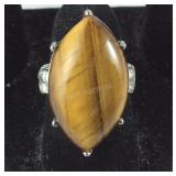 Size 6.25 tigers eye ring stainless steel