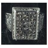 Size 11 grey Austrian crystal black oxidized