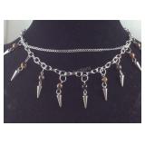 Tigers eye drop charm necklace 18-20in stainless