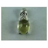 Sterling silver Brazilian green quartz pendant