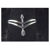 Size 9 Sterling silver arrow ring