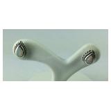 Sterling silver lab opal earrings