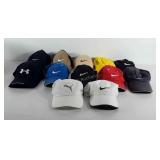 Nike, puma, and under armour hats