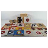 Vinyl records, box of 45RPMs, includes Dickie