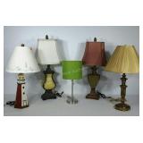 Group of decorative table lamps, includes