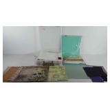 Storage bin of scrapbooking paper