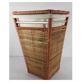 Wicker laundry basket with lid, 14" x 14" x 22.5"