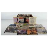 Vinyl records, box of 45RPM records, includes