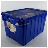 Storage tote with hinged lid, 13" x 15" x 21"