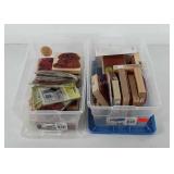 Art supplies, two 6qt storage totes full of