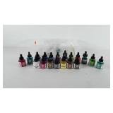 Art supplies, small storage bin of India ink