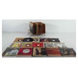 Vinyl records, vinyl record stand with 45 RPM