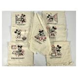 Textiles, embroidered dish towels with Minnie and