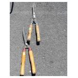 Two pair of Hedge Clippers, hand operated type