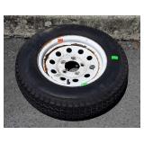 Trailer tire with wheel, 5 lug with ST175/80D13