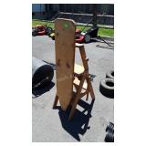 Wooden Ironing Board Step Stool combo, note