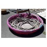 Rubber Water Hose with flower sprayer nozzle, and