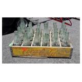 Early wooden Coke Bottle carrier with Bottles