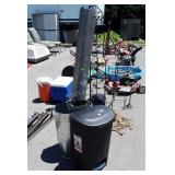 Galvanized trash can type container is dented, 2