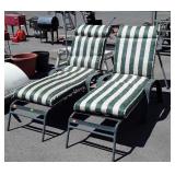 Pair of Outdoor Recliner Lounge Chairs, aluminum