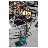 Outdoor iron works planter hangers one with glass