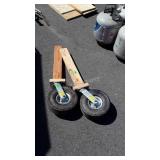 Pair of trolley Type wheels, 4.10x8.50-4