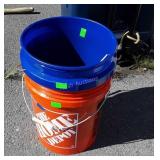 Two new plastic 5 gallon buckets