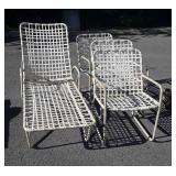 4pc Outdoor Chairs lot, 3 regular and one Lounge