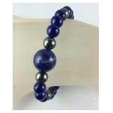 7in lapis lazuli and multi gemstone stretch