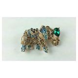 Multi color Austrian crystal and green glass