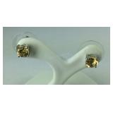 Sterling .90ct Brazilian citrine stud earrings