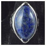 Size 7 lapis lazuli 20ct stainless cocktail ring